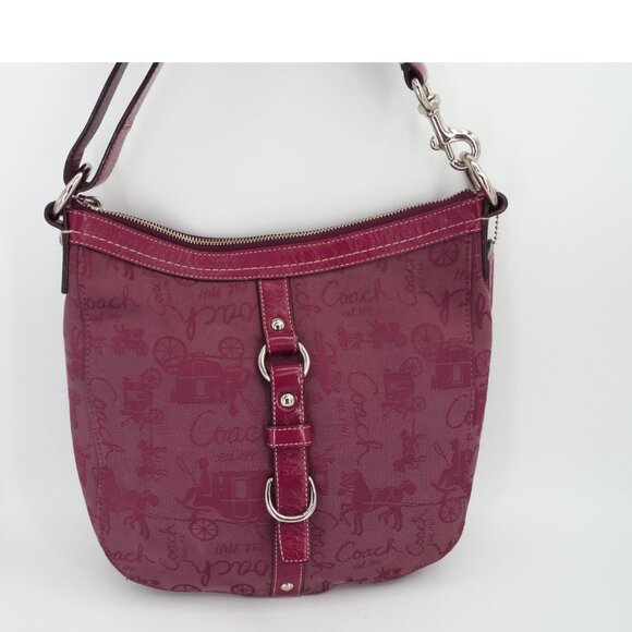COACH F14036 Chelsea Plum Horse and Carriage Convertible Crossbody Shoulder Bag - Picture 1 of 16